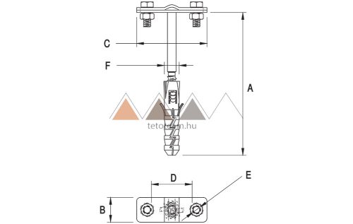 TT Villámvédelem Vezetéktartó 160/12mm horganyzott                   