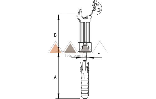 TT Villámvédelem Vezetéktartó 65/12mm horganyzott           
