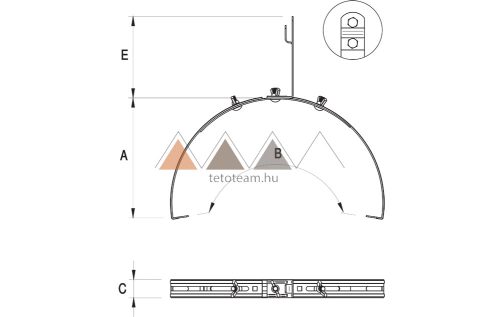 TT Villámvédelem Vezetéktartó kúphoz MAX horganyzott                                  
