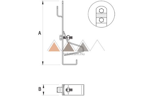 TT Villámvédelem Vezetéktartó tetőcseréphez horganyzott                   