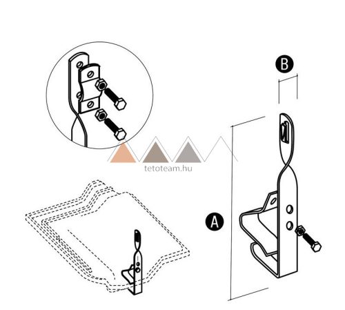 TT Villámvédelem Vezetéktartó tetőcseréphez horganyzott                   