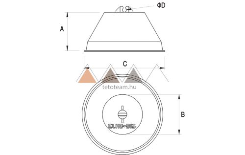 TT Villámvédelem Vezetéktartó Lapostetőhöz PVC (kúp) 135mm  