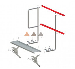 TT Korlát elem 2 fm/db Horg.+Festett Ral 8004 Téglavörös     