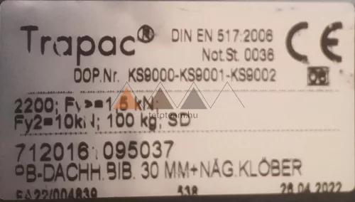 TT Biztonsági tetőkampó hajtott szárral Téglavörös RAL:8004 